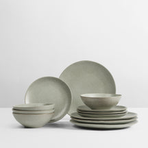 Broste Copenhagen Geschirrset Nordic Marsh 12-teilig / 4 Personen - 4 Speiseteller, 4 Frühstückteller und 4 Schalen