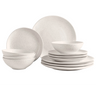 Broste Copenhagen Geschirrset Nordic Vanilla 12-teilig / 4 Personen - 4 Speiseteller, 4 Frühstückteller und 4 Schalen