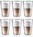 Bodum Doppeltwandige Latte Macchiato Gläser Kanne - Patentiertes Ventil - 400 ml - 6 Stück