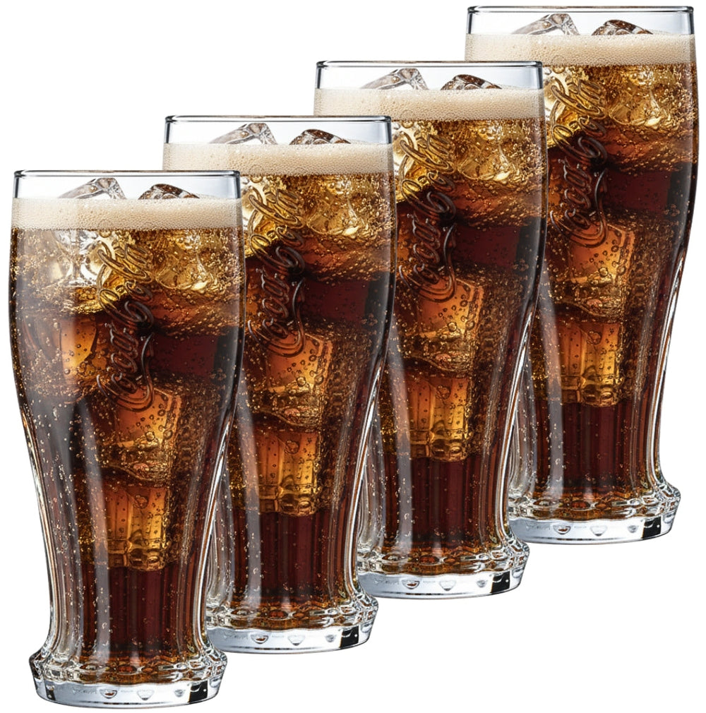 Coca-Cola-Gläser – Longdrinkgläser – Softdrinkgläser – Crown Cap – 350 ml – 4 Stück