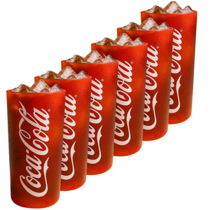 Coca Cola Gläser - Longdrinkgläser - Erfrischungsgetränkgläser - Rot 270 ml - 6 Stück