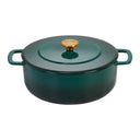 Combekk Bräter mit Deckel Gusseisen Holly Green ø 24 cm / 3,8 Liter - emaillierte Antihaftbeschichtung