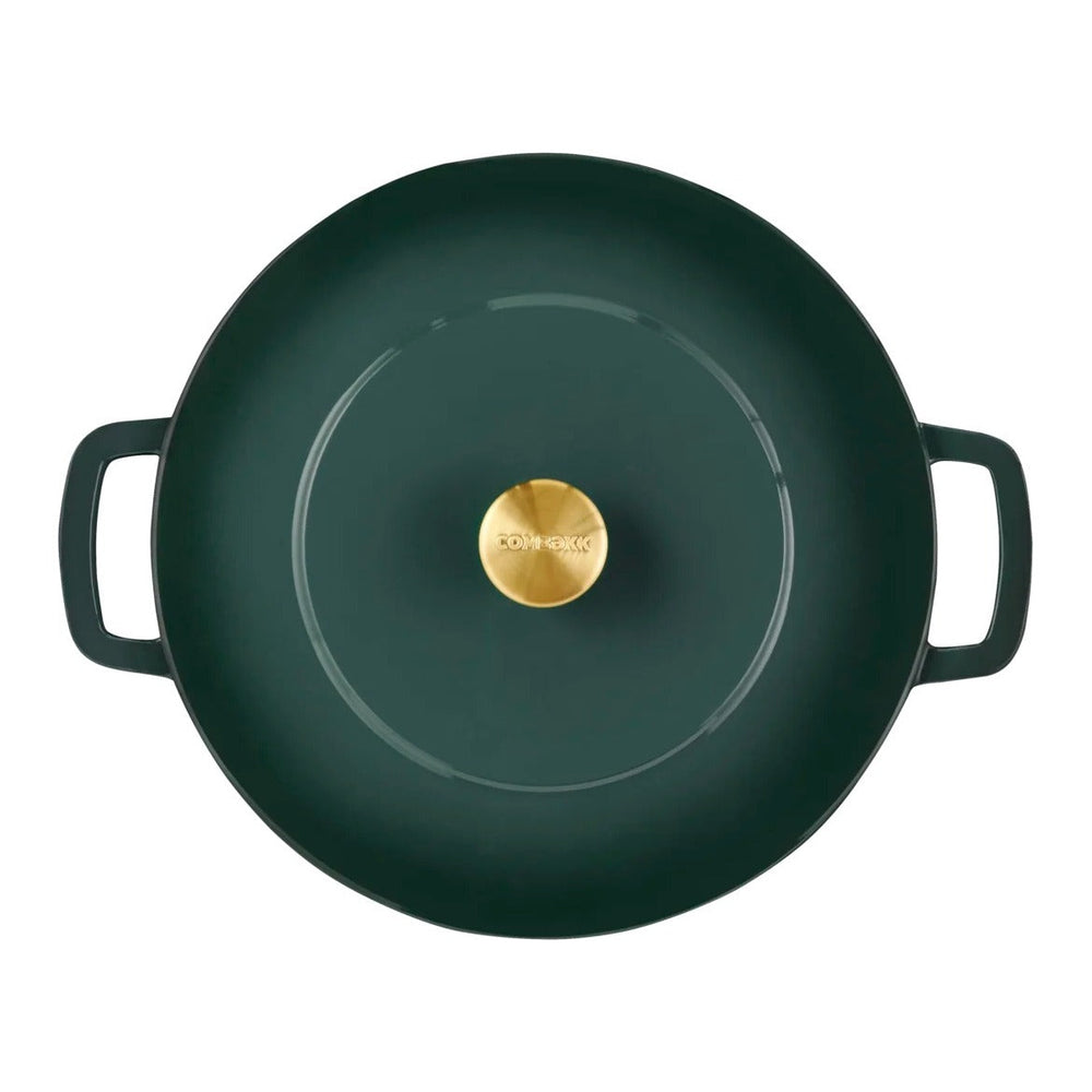 Combekk Braadpan met deksel Gietijzer Holly Green ø 24 cm / 3.8 Liter - bovenaanzicht