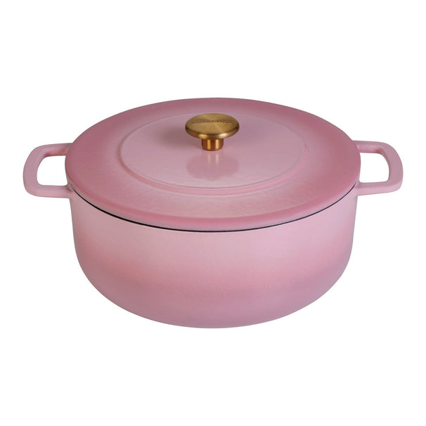 Combekk Bräter mit Deckel Gusseisen Pink ø 24 cm / 3.8 Liter - emaillierte Antihaftbeschichtung