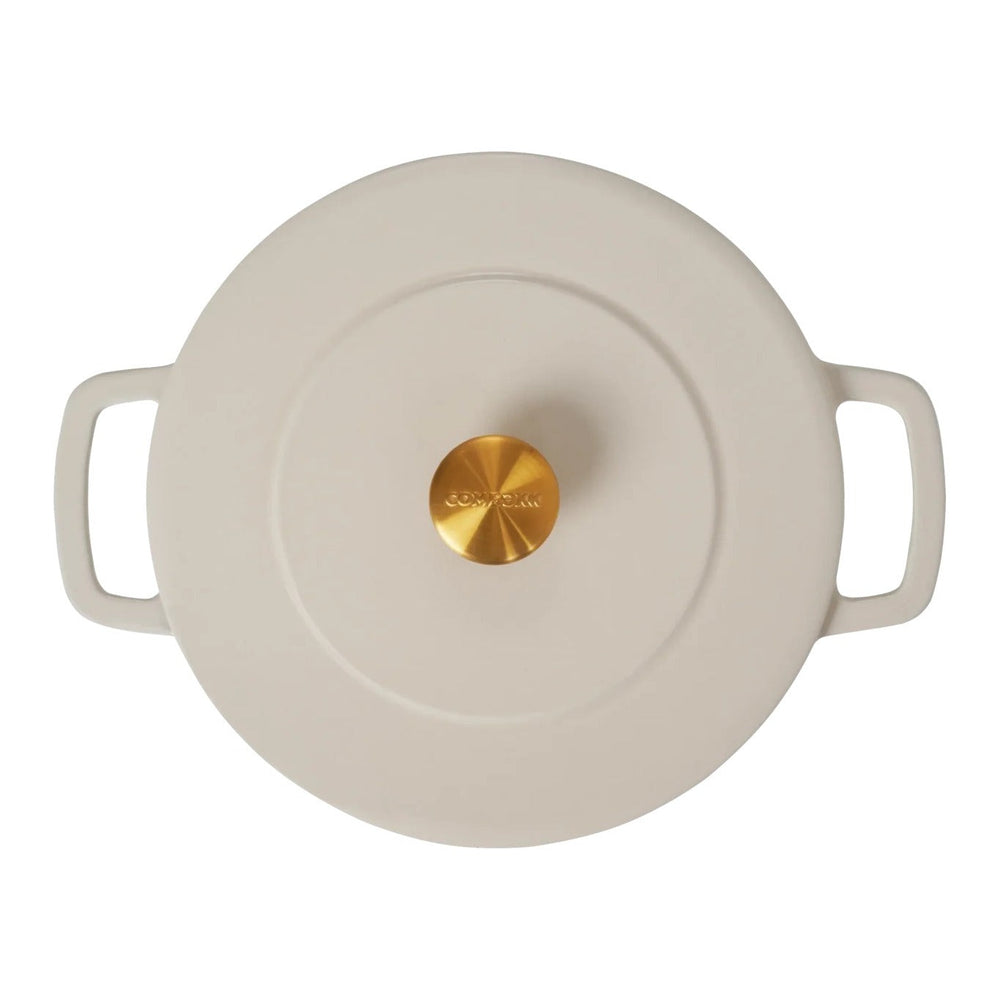 Combekk Braadpan met deksel Gietijzer Sand ø 24 cm / 3.8 Liter - bovenaanzicht
