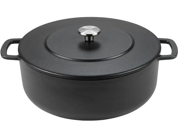 Combekk Bräter mit Deckel Gusseisen Schwarz ø 28 cm / 5,3 Liter - emaillierte Antihaftbeschichtung