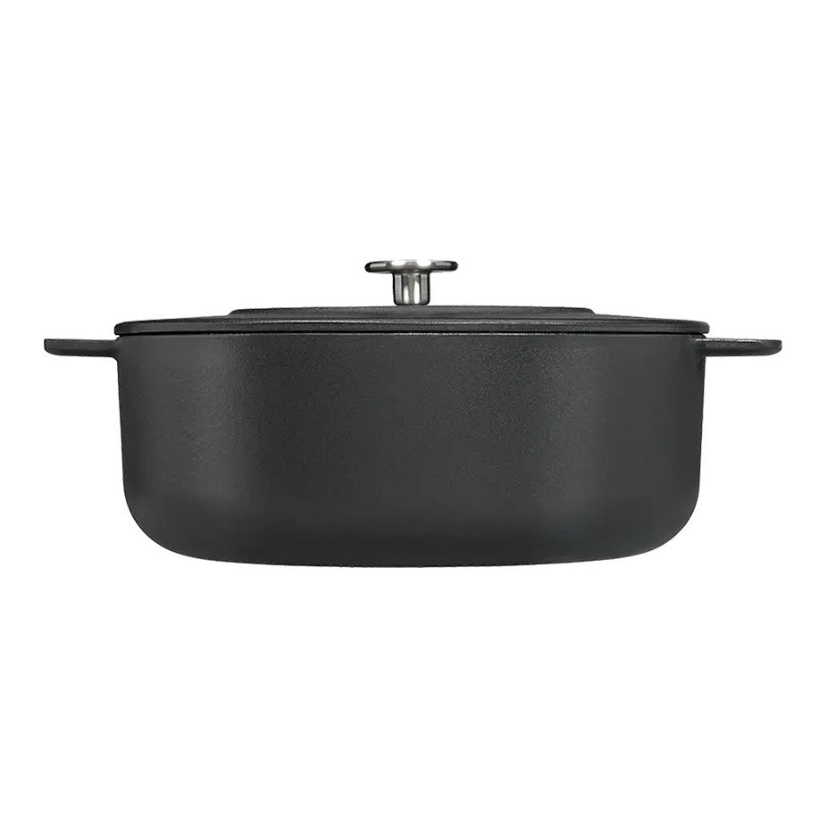 Combekk Braadpan met deksel Gietijzer Zwart ø 28 cm / 5.3 Liter - zijaanzicht