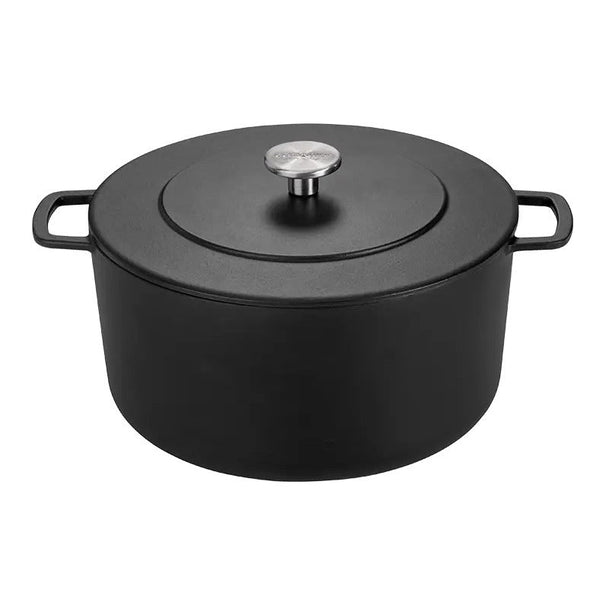 Combekk Bräter mit Deckel Gusseisen Schwarz ø 32 cm / 12 Liter - emaillierte Antihaftbeschichtung