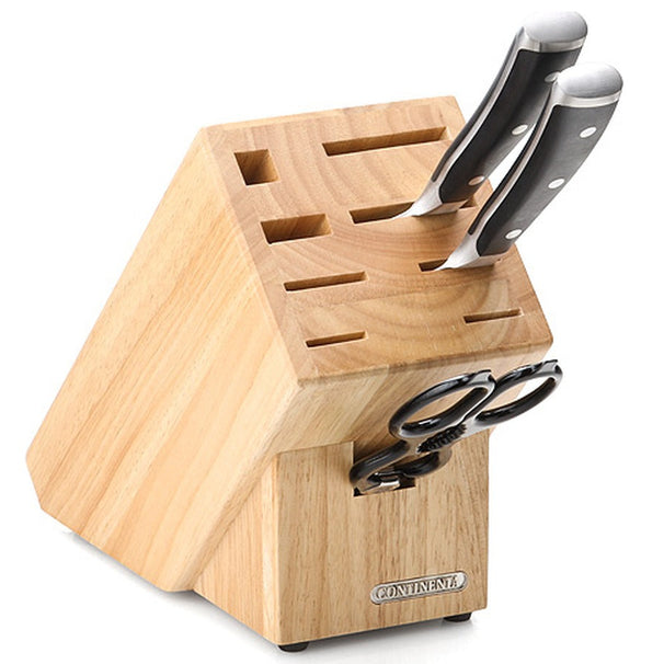 Continenta Messerblock mit Scherenschlitz - Gummibaumholz - ohne Messer