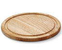 Continenta Holz Pizzabrett / Servierbrett mit Saftrille - Gummibaumholz - ø 25 cm
