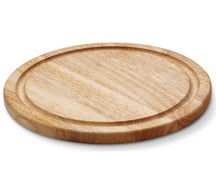 Continenta Houten Pizzaplank / Serveerplank met Sapgeul - Rubberhout - ø 25 cm