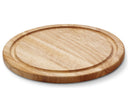 Continenta Holz Pizzabrett / Servierbrett mit Saftrille - Gummibaumholz - ø 30 cm
