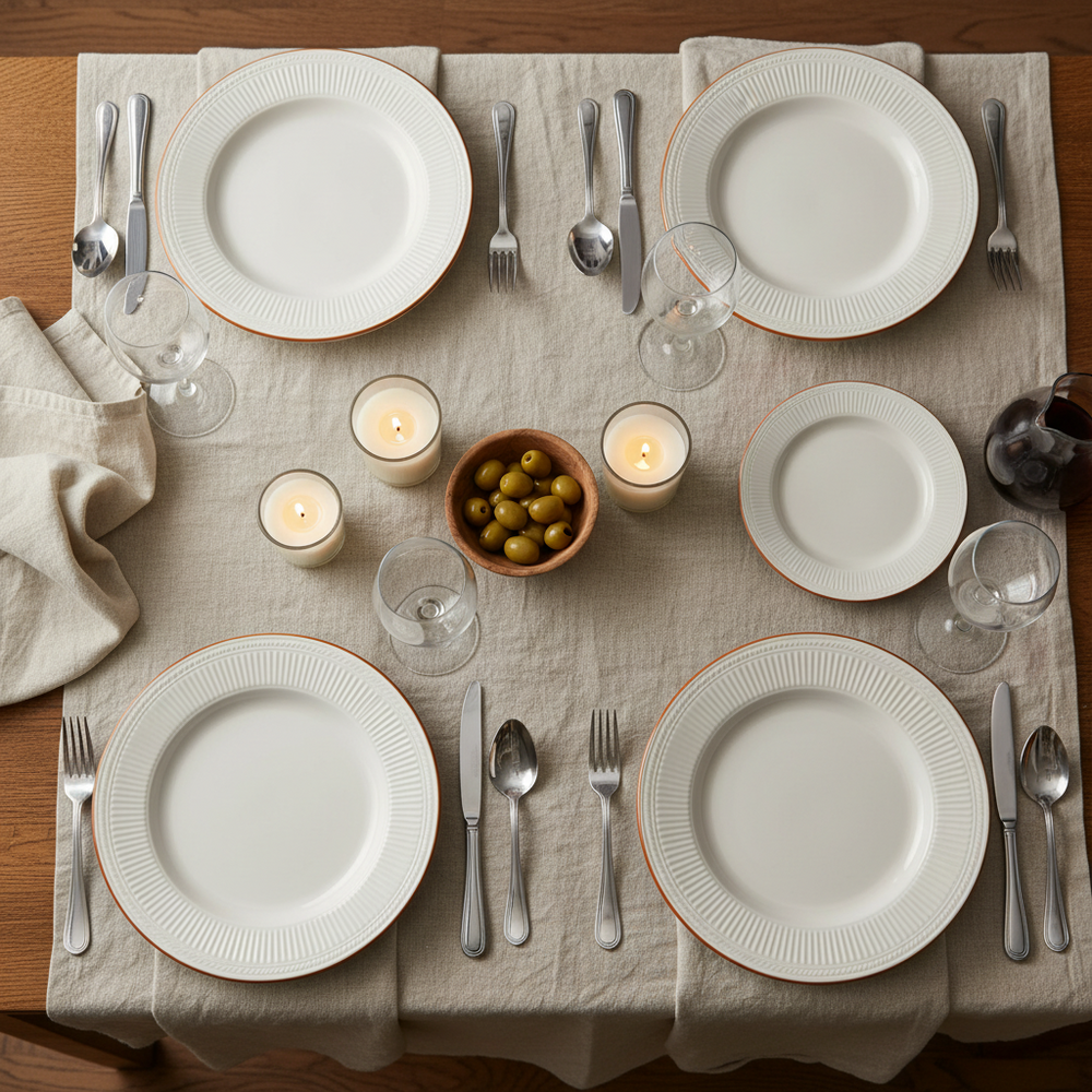 Cookinglife Geschirrset Stratton 18-teilig / 6 Personen - 6 Speiseteller, 6 Frühstückteller und 6 Schalen