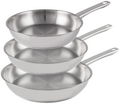 Cookinglife Bratpfannenset Superior Triply Edelstahl 3-teilig - ø 20, 24 & 28 cm - geeignet für alle Wärmequellen - ohne Antihaftbeschichtung