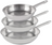 Cookinglife Bratpfannenset Superior Triply Edelstahl 3-teilig - ø 20, 24 & 28 cm - geeignet für alle Wärmequellen - ohne Antihaftbeschichtung