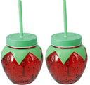 Cookinglife Wassergläser Glas/Kunststoff 10cm - 2er Set Trinkglas - Erdbeere