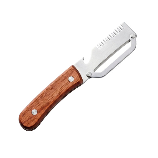 Cookinglife Sparschäler & Julienneschneider - Holz - Multifunktional 3-in-1