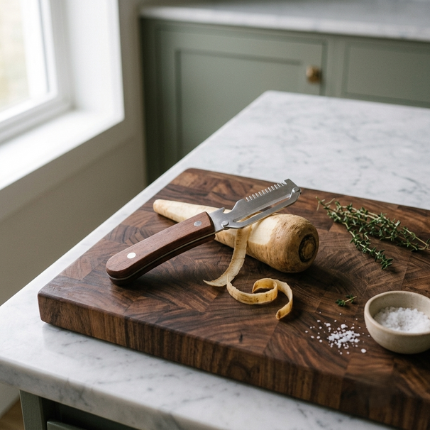 Cookinglife Sparschäler & Julienneschneider - Holz - Multifunktional 3-in-1