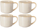 Cookinglife Kaffeetassen Serene Sand 330 ml – Steingut – 4 Stück