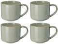 Cookinglife Kaffeetassen Serene Green 330 ml – Steingut – 4er-Set