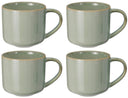 Cookinglife Kaffeetassen Serene Green 330 ml – Steingut – 4er-Set