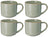 Cookinglife Kaffeetassen Serene Green 330 ml – Steingut – 4er-Set