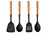 Cookinglife Kochgeschirr Set - Kochgeschirr Set - Holz schwarz 4-teilig - Schaumkelle, Suppenlöffel, Pfannenwender & Servierlöffel