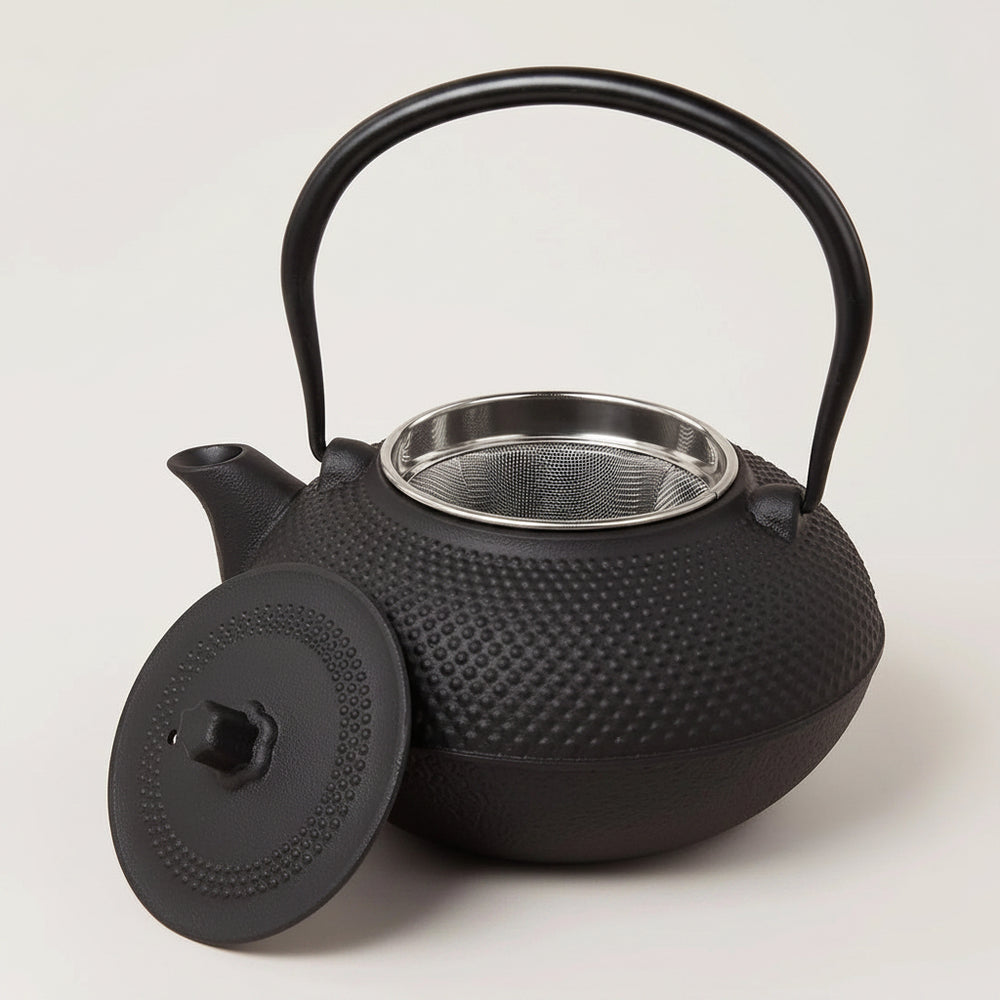 Cookinglife Teekanne Arare mit Edelstahlfilter - Gusseisen Schwarz - 1.5 Liter