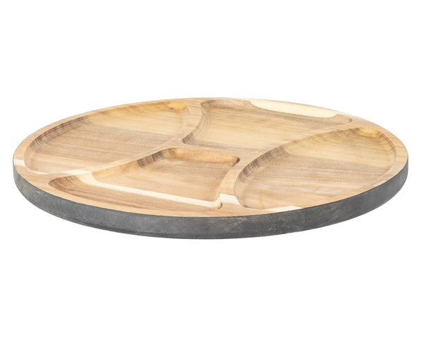 Cosy & Trendy Servierplatte mit 4 Fächern - Akazienholz - ø 29,5 cm