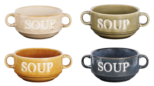 Cosy & Trendy Suppenschalen / Schalen Soup Multicolor ø 12 cm / 450 ml - 4 Stück