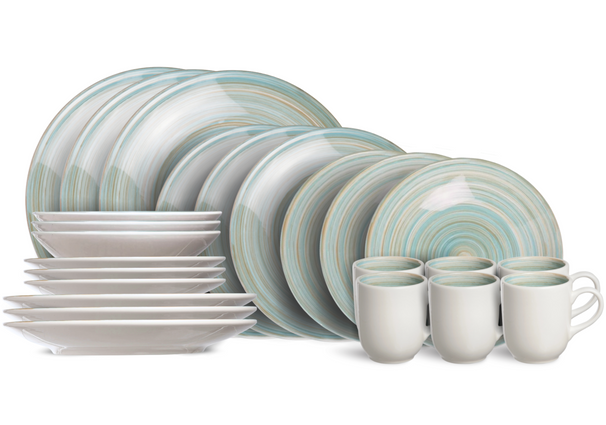 Cosy & Trendy Geschirrset Turbolino - Blau - 24-teilig / 6 Personen