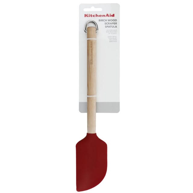 KitchenAid Teigschaber Core Kaiserrot Birkenholz Silikon 32 cm - Spatel Antihaft