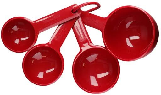 KitchenAid Maßlöffel-Set Core Kaiserrot Kunststoff 4-teilig - 237/118/79/59 ml