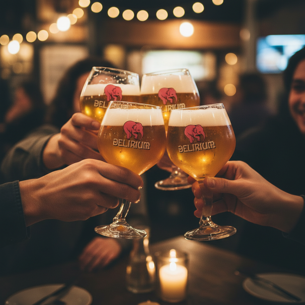 Delirium Biergläser mit Fuß 330 ml - 4 Stück