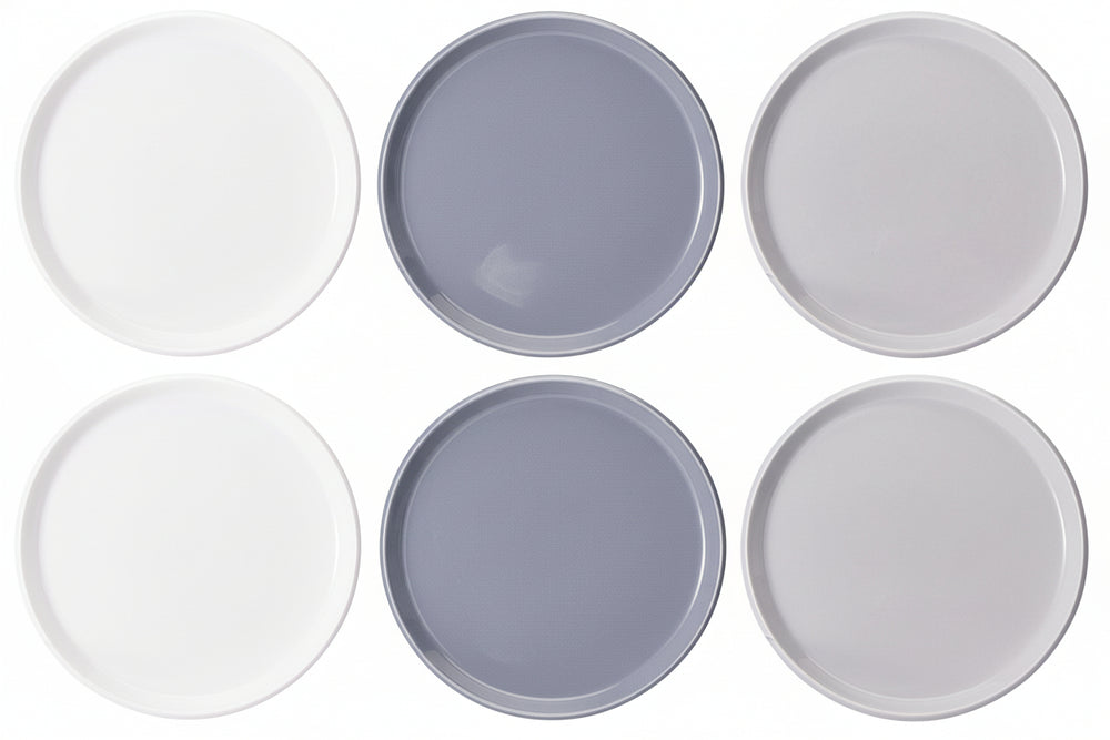 Cookinglife Dinerplatten Siaki - Weiß / Blau / Grau ø 26,5 cm - Porzellan - 6 Stück
