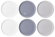 Cookinglife Dinerplatten Siaki - Weiß / Blau / Grau ø 26,5 cm - Porzellan - 6 Stück