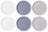 Cookinglife Dinerplatten Siaki - Weiß / Blau / Grau ø 26,5 cm - Porzellan - 6 Stück