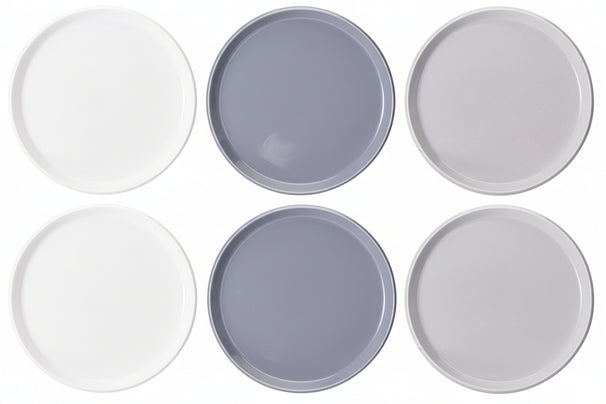 Cookinglife Dinerplatten Siaki - Weiß / Blau / Grau ø 26,5 cm - Porzellan - 6 Stück