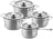 DUCQ Topfset - Stieltopf ø 18, 20, 20 cm & Stieltopf ø 16 cm + Deckel - Induktion - Downdraft - Edelstahl - 4-teilig