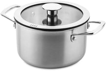 DUCQ Topfset - Stieltopf ø 16, 18, 20, 24 cm & Stieltopf ø 16 cm &amp; Bratpfanne ø 26 cm + Deckel - Induktion - Downdraft - Edelstahl - 6-teilig