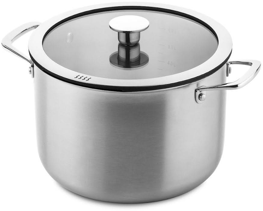 DUCQ Topfset - Stieltopf ø 16, 18, 20, 24 cm & Stieltopf ø 16 cm &amp; Bratpfanne ø 26 cm + Deckel - Induktion - Downdraft - Edelstahl - 6-teilig