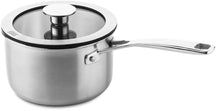 DUCQ Topfset - Stieltopf ø 16, 18, 20, 24 cm & Stieltopf ø 16 cm &amp; Bratpfanne ø 26 cm + Deckel - Induktion - Downdraft - Edelstahl - 6-teilig