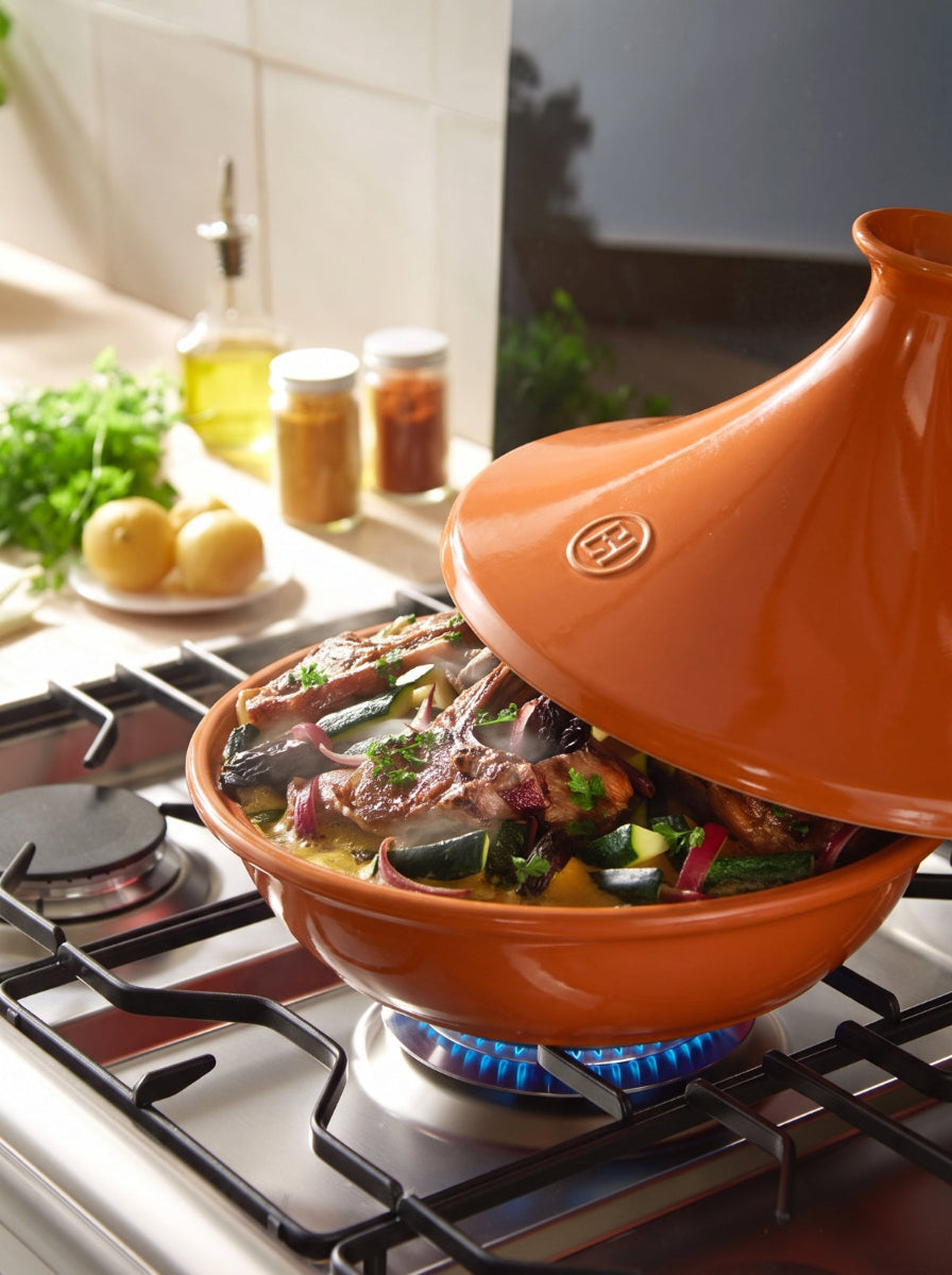 Emile Henry Tajine - Flame - Terracotta - ø 32 cm / 2,5 Liter