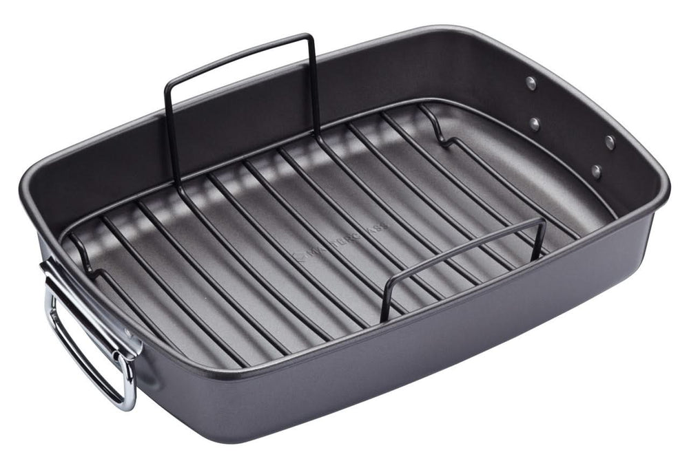 MasterClass Bräter mit Rost - 40 x 28 cm - Standard Antihaftbeschichtung
