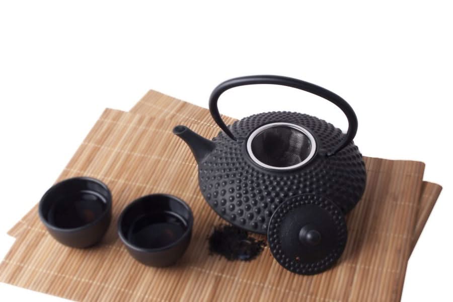 Cookinglife Teekanne Arare mit Edelstahlfilter - Gusseisen Schwarz - 1.2 Liter