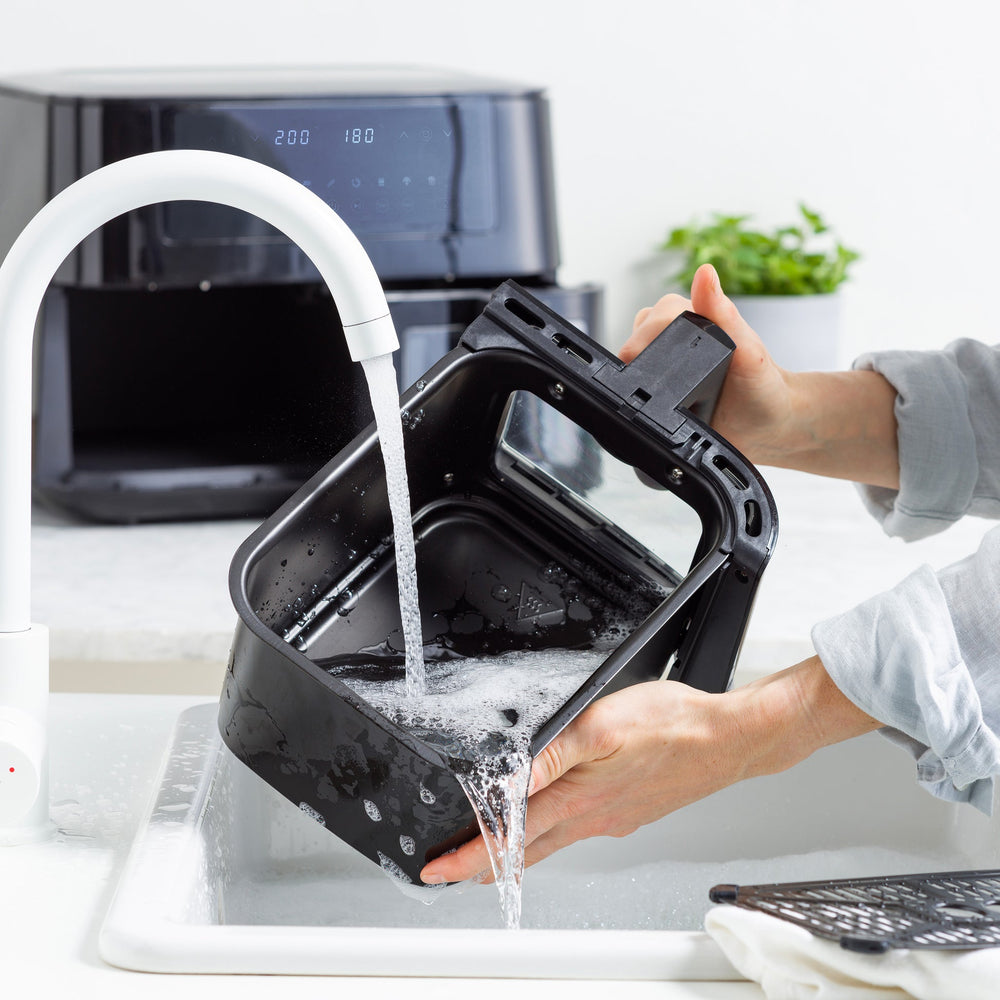 GreenPan Doppelte Heißluftfritteuse Bistro Dual Zone - Schwarz - 8 Liter (2 x 4 Liter) - PFAS-frei