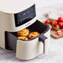 GreenPan Airfryer Bistro XXL - Cream - 7.2 Liter - open