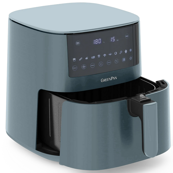 GreenPan Heißluftfritteuse Bistro XXL - Smokey Blue - 7.2 Liter - PFAS-frei