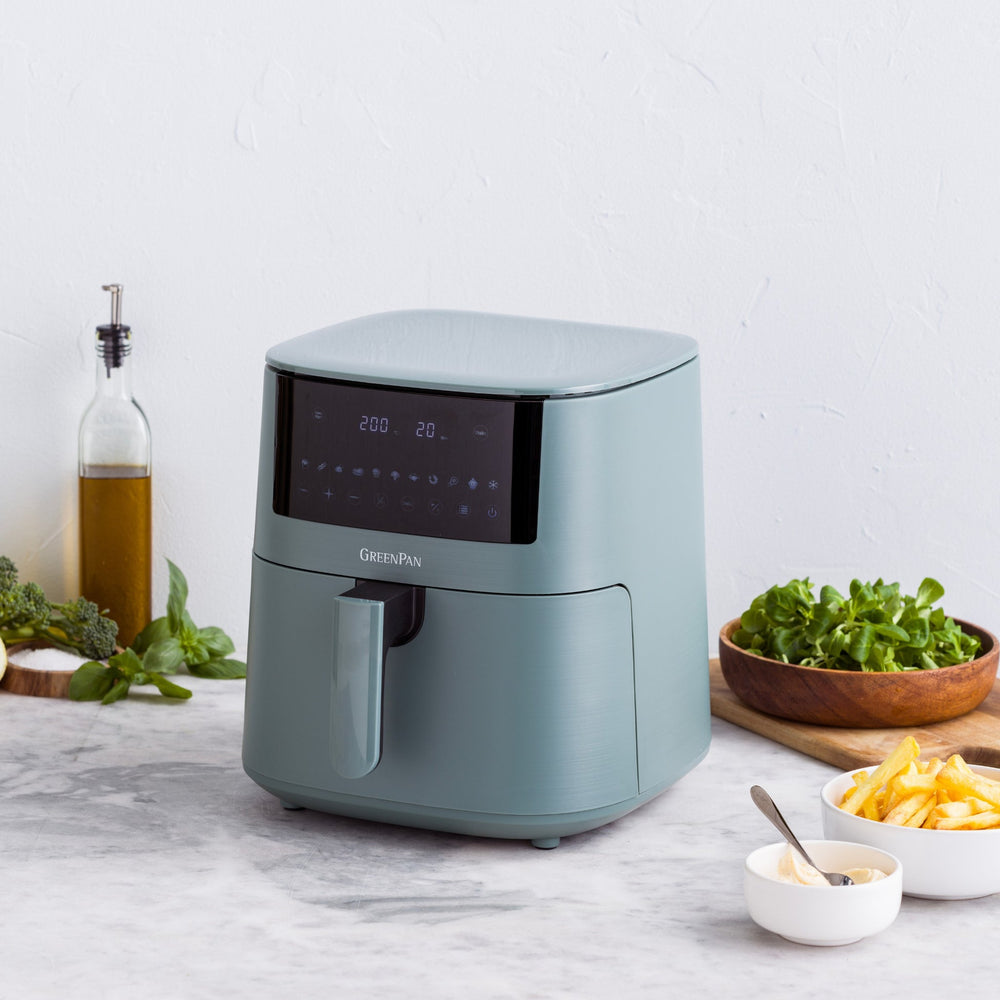 GreenPan Heißluftfritteuse Bistro XXL - Smokey Blue - 7.2 Liter - PFAS-frei