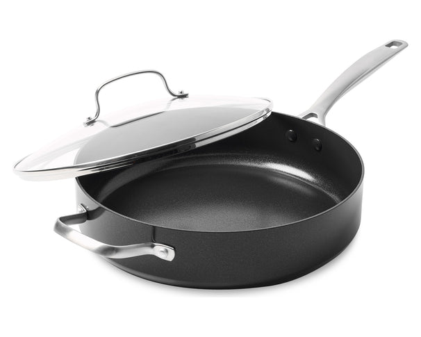 GreenPan Schmorpfanne mit Deckel Copenhagen Schwarz ø 28 cm / 4,3 Liter - keramische Antihaftbeschichtung